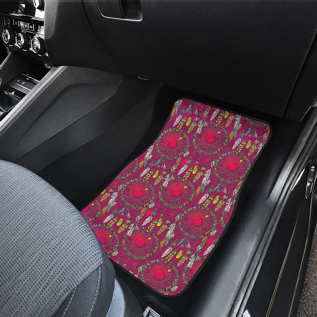 Purple Native Dream Catcher Print Front and Back Car Floor Mats