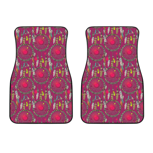 Purple Native Dream Catcher Print Front Car Floor Mats