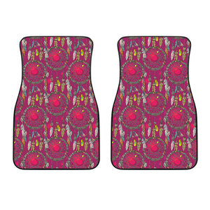 Purple Native Dream Catcher Print Front Car Floor Mats