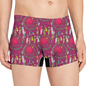 Purple Native Dream Catcher Print Men's Boxer Briefs