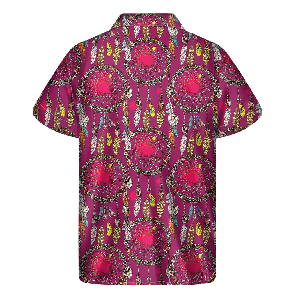 Purple Native Dream Catcher Print Men's Short Sleeve Shirt