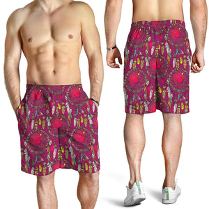 Purple Native Dream Catcher Print Men's Shorts