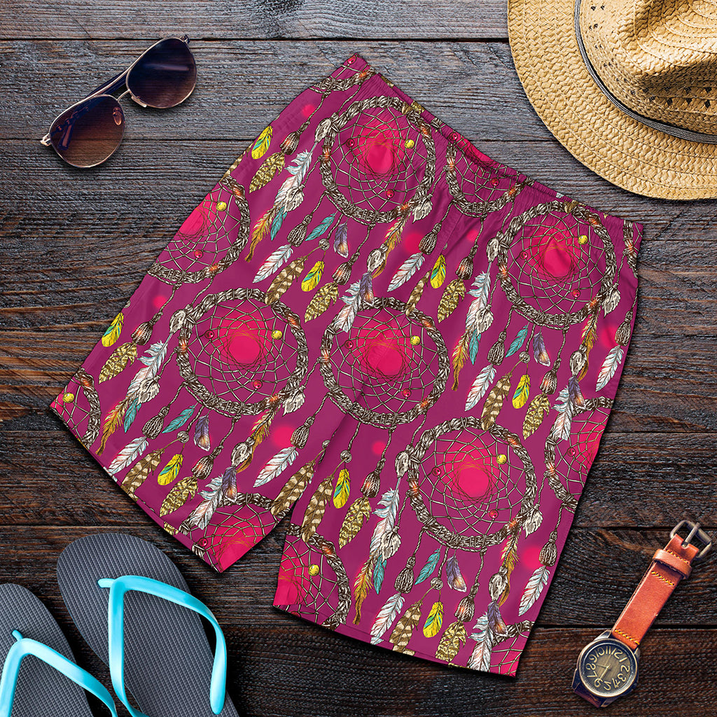 Purple Native Dream Catcher Print Men's Shorts