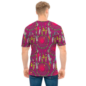 Purple Native Dream Catcher Print Men's T-Shirt