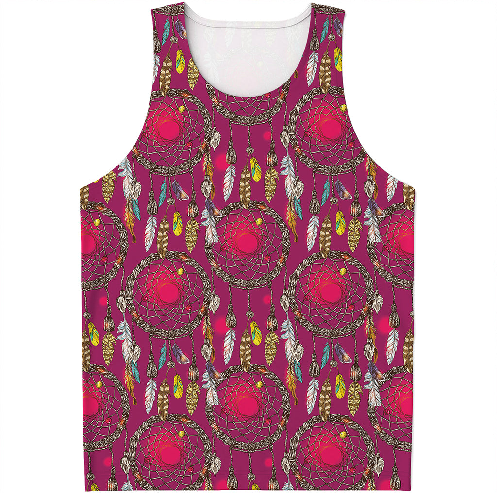 Purple Native Dream Catcher Print Men's Tank Top
