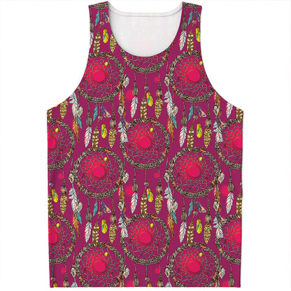 Purple Native Dream Catcher Print Men's Tank Top