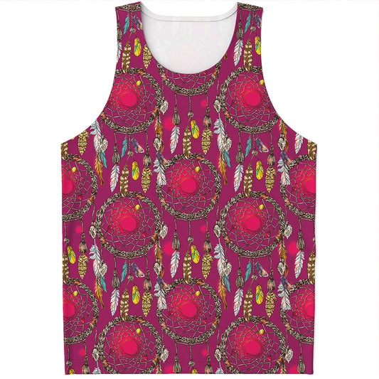 Purple Native Dream Catcher Print Men's Tank Top