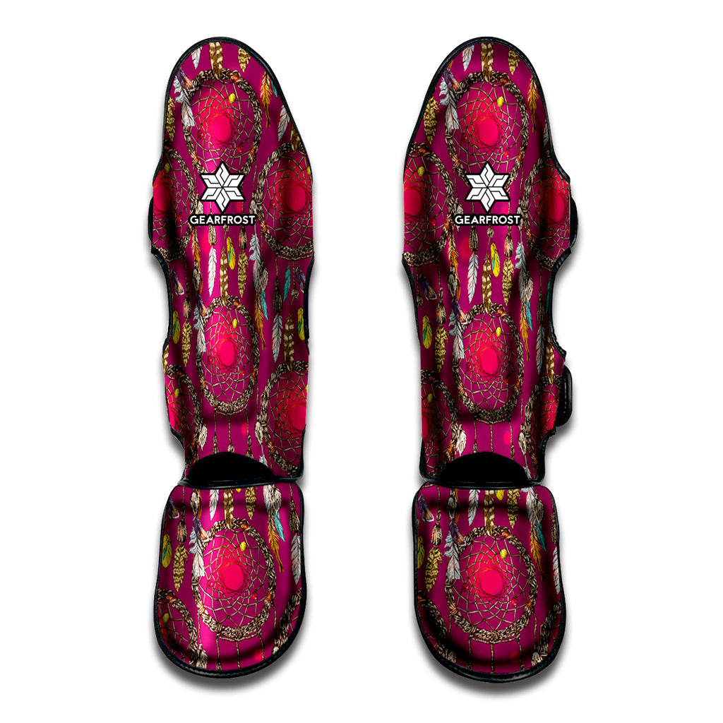 Purple Native Dream Catcher Print Muay Thai Shin Guard