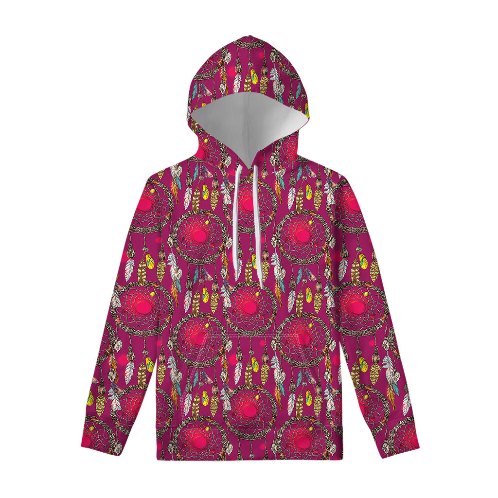 Purple Native Dream Catcher Print Pullover Hoodie