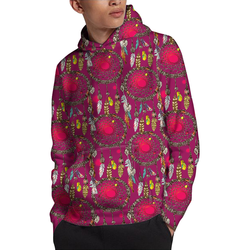 Purple Native Dream Catcher Print Pullover Hoodie