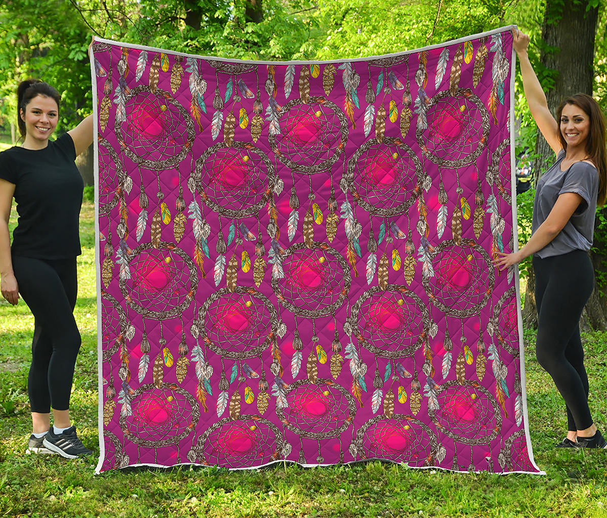 Purple Native Dream Catcher Print Quilt