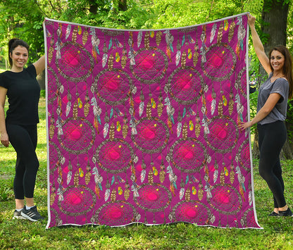 Purple Native Dream Catcher Print Quilt