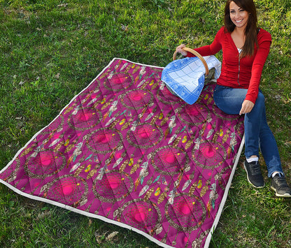 Purple Native Dream Catcher Print Quilt