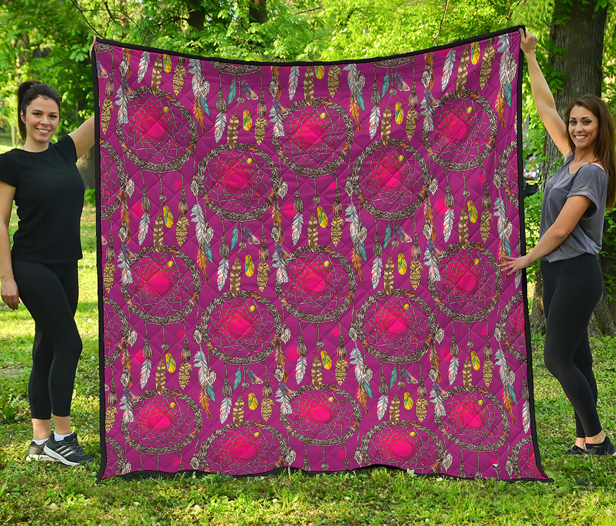Purple Native Dream Catcher Print Quilt