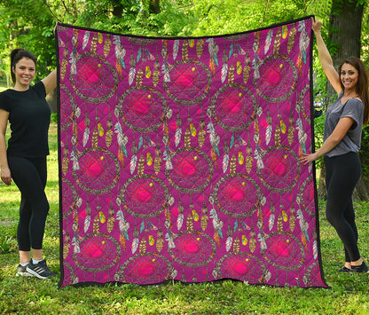 Purple Native Dream Catcher Print Quilt