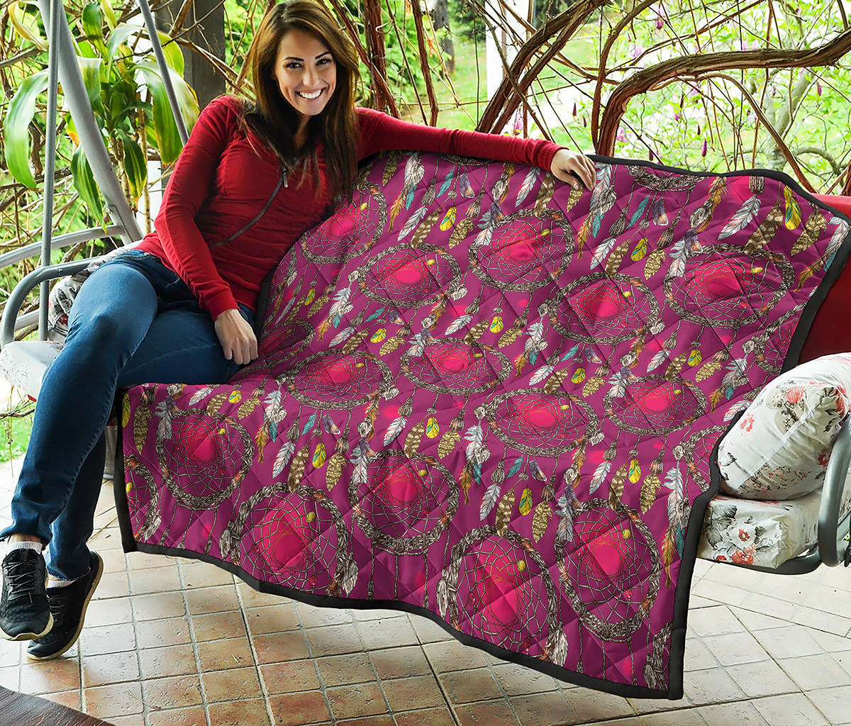 Purple Native Dream Catcher Print Quilt