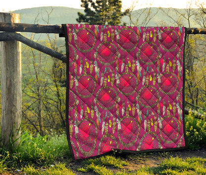 Purple Native Dream Catcher Print Quilt