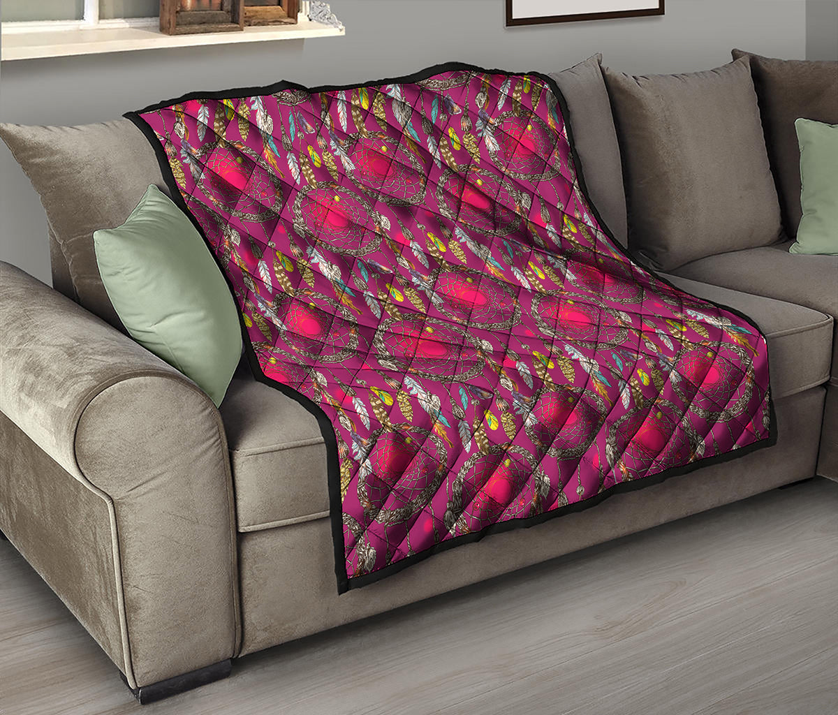 Purple Native Dream Catcher Print Quilt