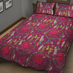 Purple Native Dream Catcher Print Quilt Bed Set