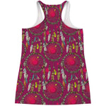 Purple Native Dream Catcher Print Women's Racerback Tank Top