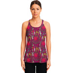 Purple Native Dream Catcher Print Women's Racerback Tank Top