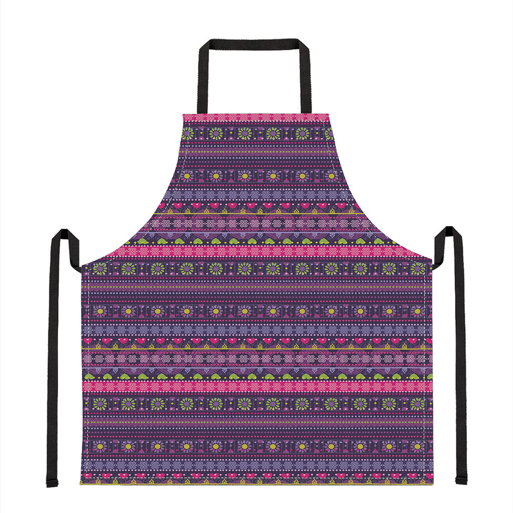 Purple Native Tribal Pattern Print Apron