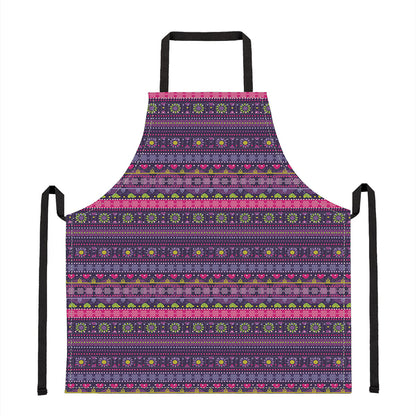 Purple Native Tribal Pattern Print Apron