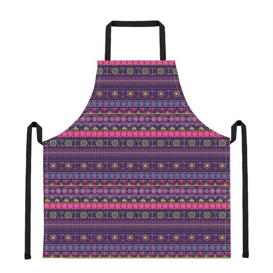 Purple Native Tribal Pattern Print Apron