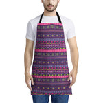 Purple Native Tribal Pattern Print Apron