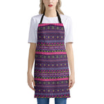 Purple Native Tribal Pattern Print Apron