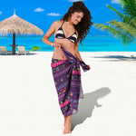 Purple Native Tribal Pattern Print Beach Sarong Wrap