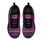Purple Native Tribal Pattern Print Black Sneakers