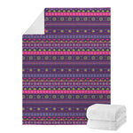 Purple Native Tribal Pattern Print Blanket