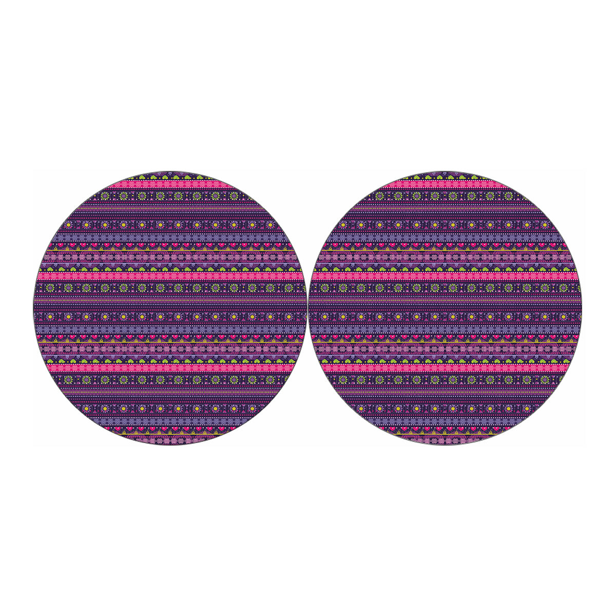Purple Native Tribal Pattern Print Car Coasters