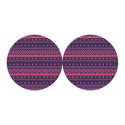 Purple Native Tribal Pattern Print Car Coasters
