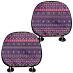 Purple Native Tribal Pattern Print Car Headrest Covers