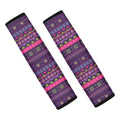 Purple Native Tribal Pattern Print Car Seat Belt Covers