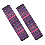 Purple Native Tribal Pattern Print Car Seat Belt Covers