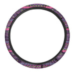 Purple Native Tribal Pattern Print Car Steering Wheel Cover
