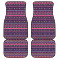 Purple Native Tribal Pattern Print Front and Back Car Floor Mats