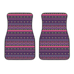 Purple Native Tribal Pattern Print Front Car Floor Mats
