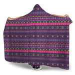 Purple Native Tribal Pattern Print Hooded Blanket