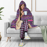 Purple Native Tribal Pattern Print Hooded Blanket