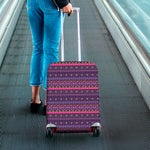 Purple Native Tribal Pattern Print Luggage Cover