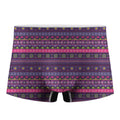 Purple Native Tribal Pattern Print Men's Boxer Briefs