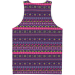 Purple Native Tribal Pattern Print Men's Tank Top