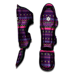 Purple Native Tribal Pattern Print Muay Thai Shin Guard