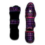 Purple Native Tribal Pattern Print Muay Thai Shin Guard