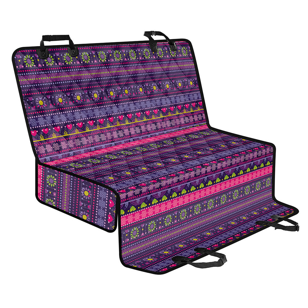 Purple Native Tribal Pattern Print Pet Car Back Seat Cover