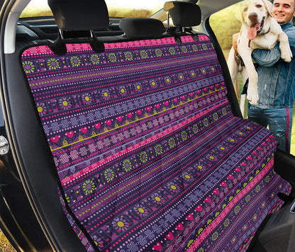 Purple Native Tribal Pattern Print Pet Car Back Seat Cover